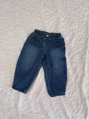 Carter's Dark Blue Denim Heart Pocket Jeans